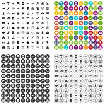 100 plant icons set vector in 4 variant for any web design isolated on white