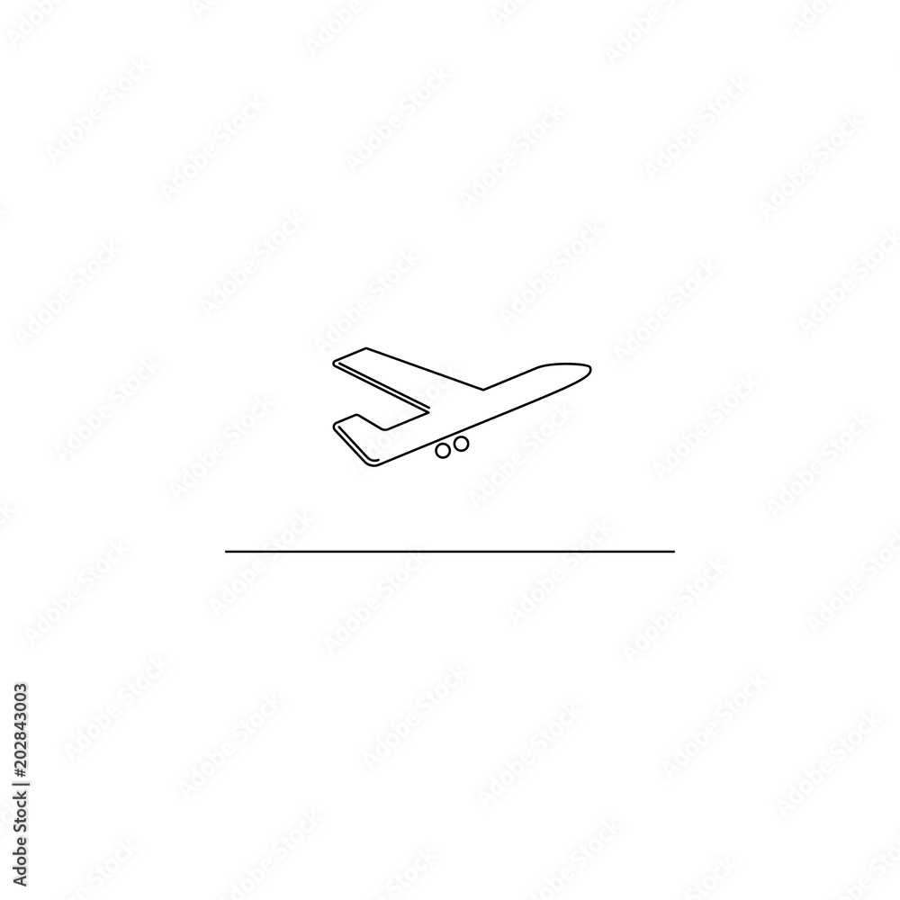 Aufkleber takeoff illustration. element of airport for mobile concept and web apps. thin line illustration of 