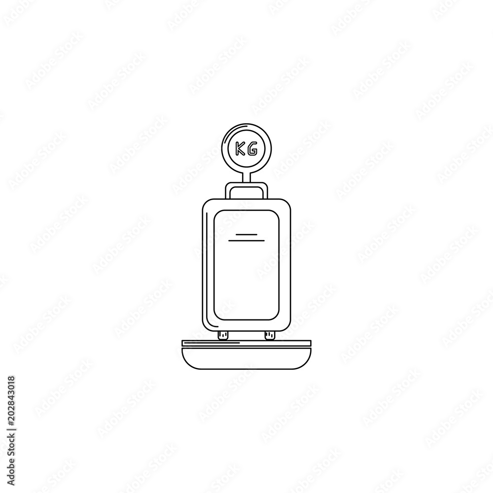 Poster baggage weighing illustration. element of airport for mobile concept and web apps. thin line illustr