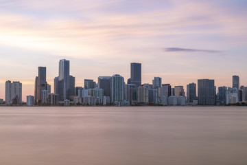Miami Skyline Sunset Brickell Miami Florida