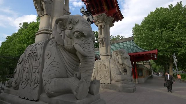 The elephant statues at the Berlin Zoo
