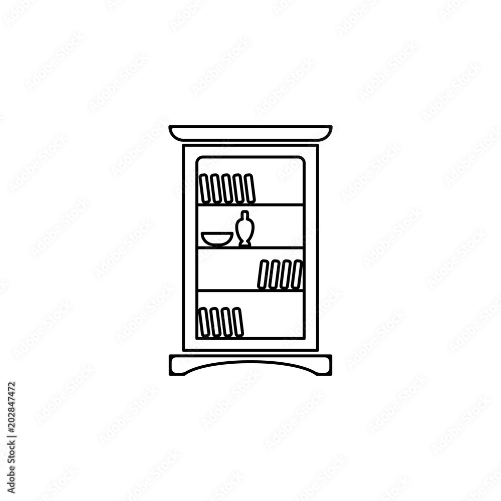 Poster sideboard icon. element of furniture for mobile concept and web apps. thin line icon for website des