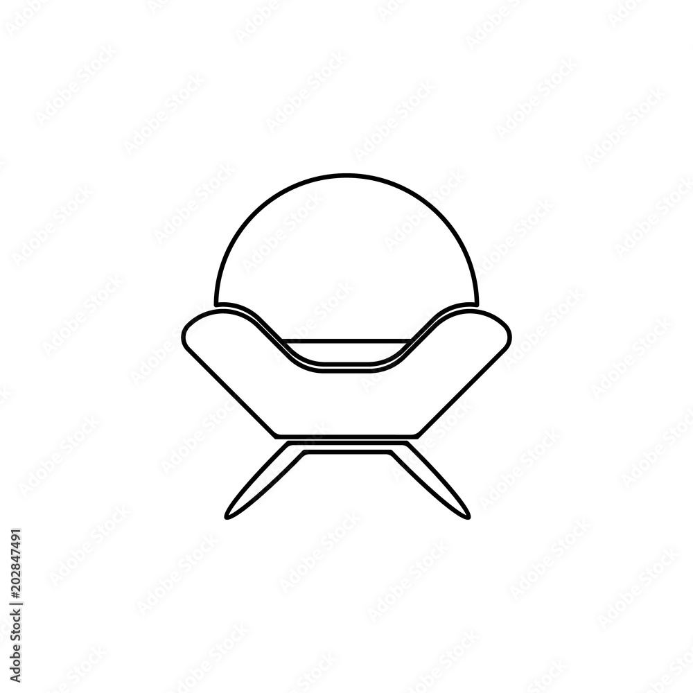 Poster modern armchair icon. element of furniture for mobile concept and web apps. thin line icon for websi