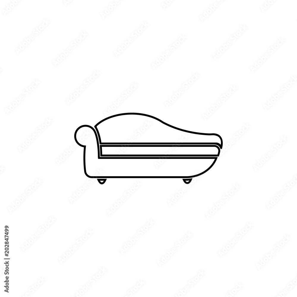 Poster modern sofa icon. element of furniture for mobile concept and web apps. thin line icon for website d