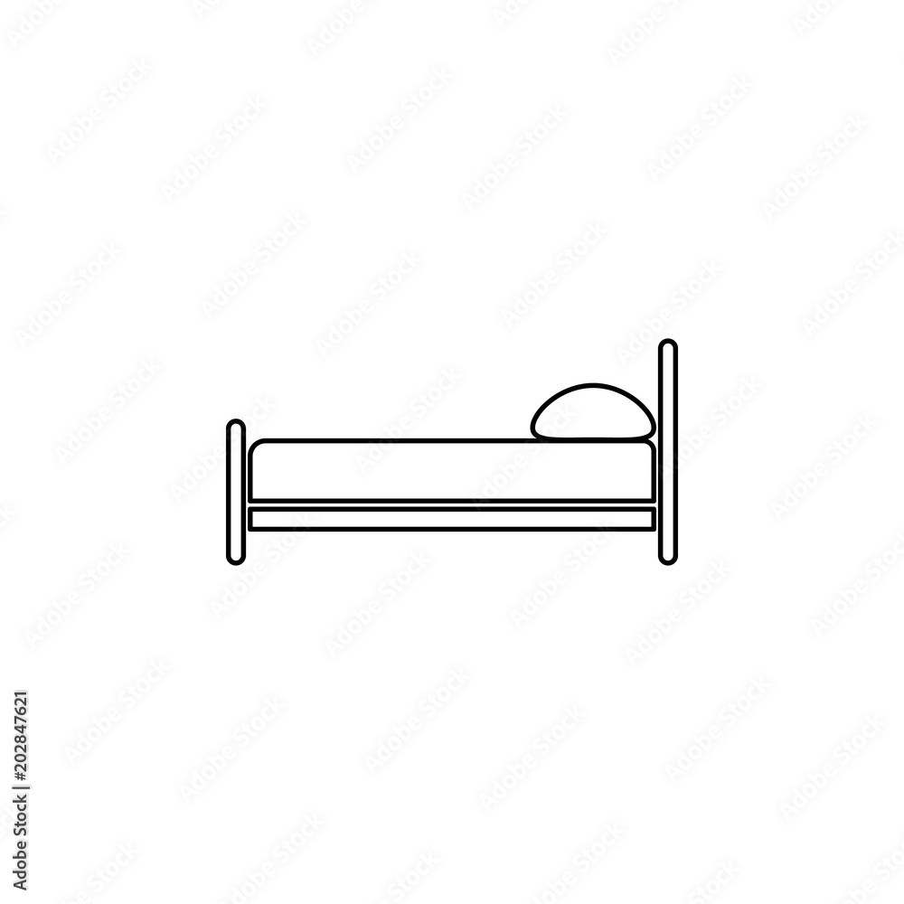 Poster bed icon. element of furniture for mobile concept and web apps. thin line icon for website design an