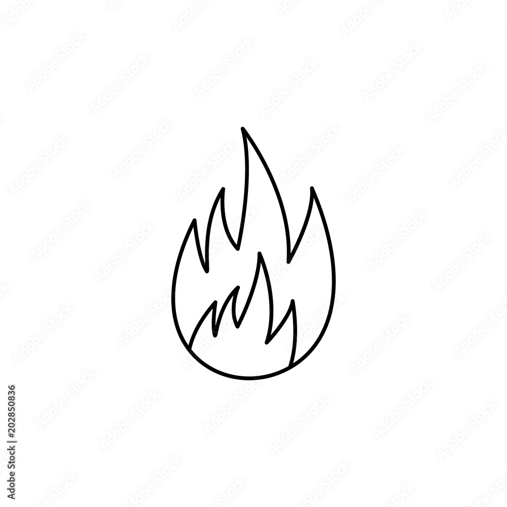 Poster flame illustration. element of firefighter for mobile concept and web apps. thin line illustration o