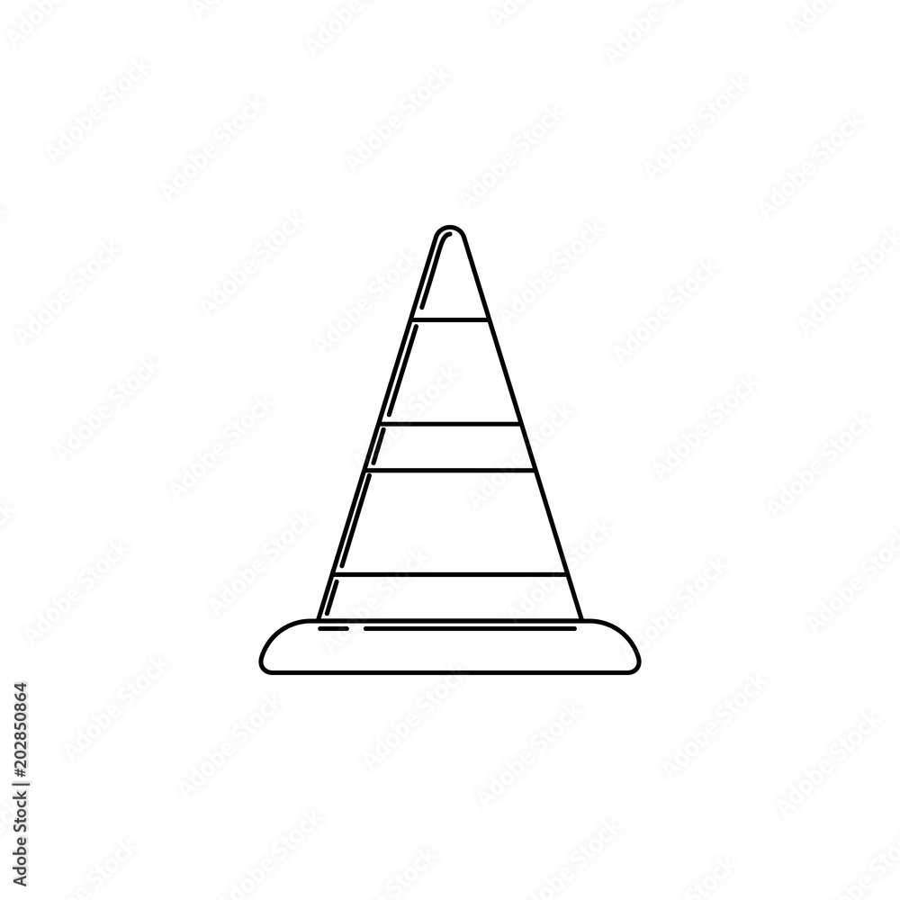 Aufkleber road cone illustration. element of firefighter for mobile concept and web apps. thin line illustrati