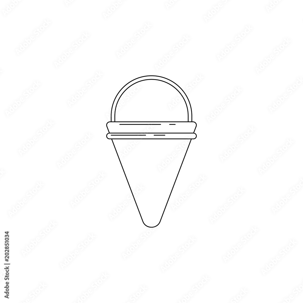 Poster fire cone bucket illustration. element of firefighter for mobile concept and web apps. thin line ill