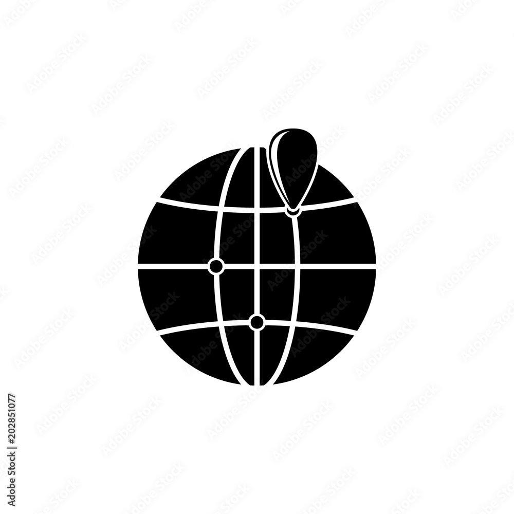 Poster dot on the globe illustration. element of a logistic for mobile concept and web apps. detailed illus