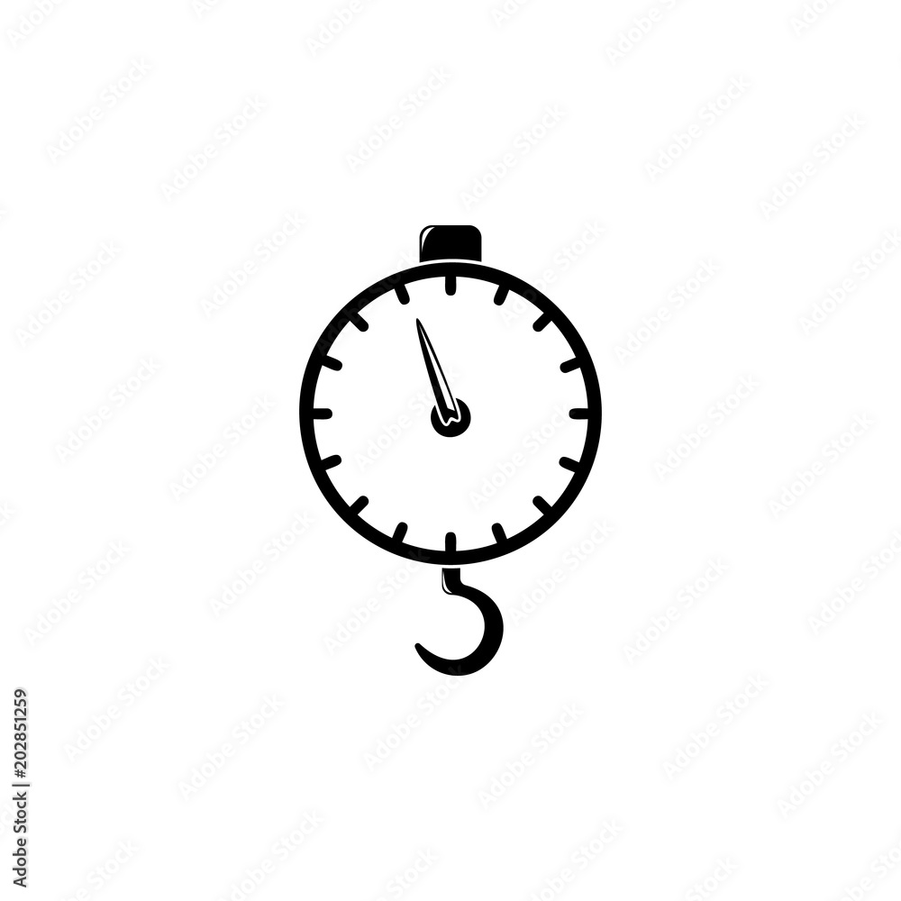 Poster scales with a hook illustration. element of a logistic for mobile concept and web apps. detailed ill