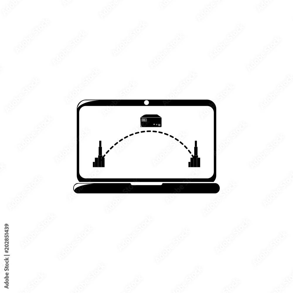 Poster computer application parcel delivery illustration. element of a logistic for mobile concept and web 