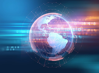 earth futuristic technology abstract background illustration