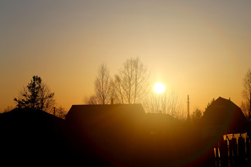 Obraz premium Stock Foto Beautiful sunset on the river