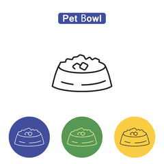Pet bowl line icon