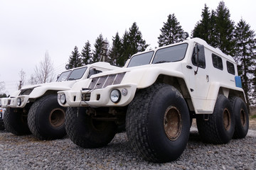 white all-terrain vehicle.