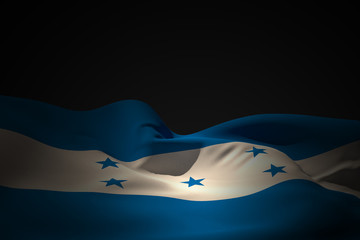 Honduras flag waving against black shadow