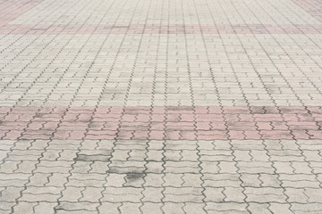 Concrete floor worms empty walkway for texture background design. day light.