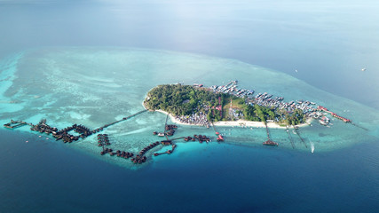 Aerial drone photo Mabul Island Malaysia