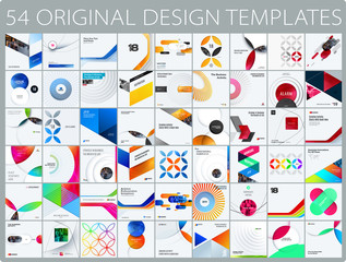 Design set of colourful abstract vector elements for modern background with circles, squares, triangles, smooth shapes