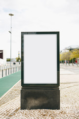 An empty billboard for outdoor advertising in Lisbon in Portugal. Street advertising.