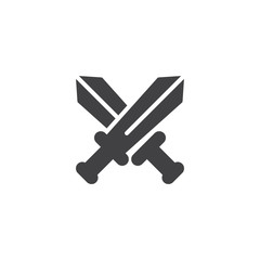 Crossed Swords vector icon. filled flat sign for mobile concept and web design. Medieval Weapons simple solid icon. Symbol, logo illustration. Pixel perfect vector graphics