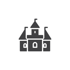 Castle building vector icon. filled flat sign for mobile concept and web design. Kingdom simple solid icon. Symbol, logo illustration. Pixel perfect vector graphics