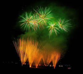 A huge Display of Fireworks at the Sioux Falls Fairgrounds during a Convention