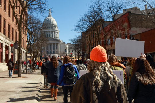 Teens Marching To The Capitol In Protest Of Gun Violence