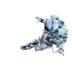 Astronaut on white. Mixed media