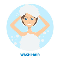 Woman getting ready.