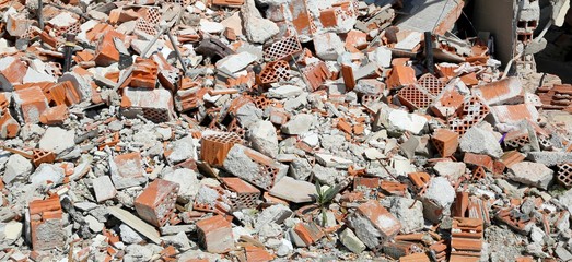 background of rubble