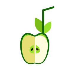Fresh Apple juice logo on white background