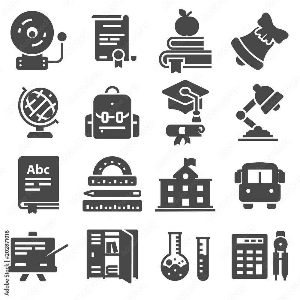 Sticker icon collection - school education set