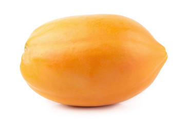 Whole of ripe papaya fruit isolated on white background