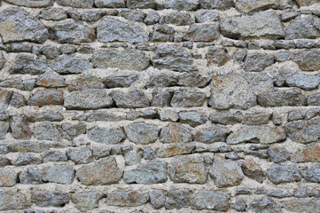 Wall of old stones with medium size