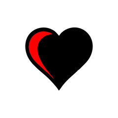 hearts red scarf vector logo