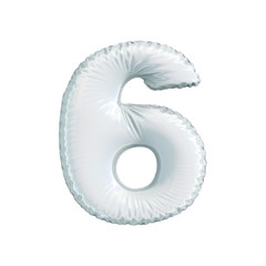 Number 6 six of white balloons on a white background. © lotus_studio