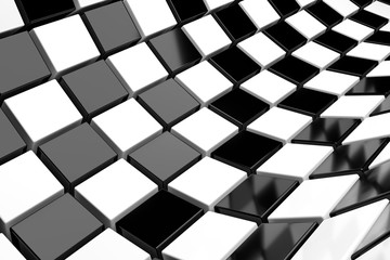 Black and white cubes background. 3d rendering.