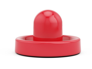 Air hockey red handle isolated on white. 3d render