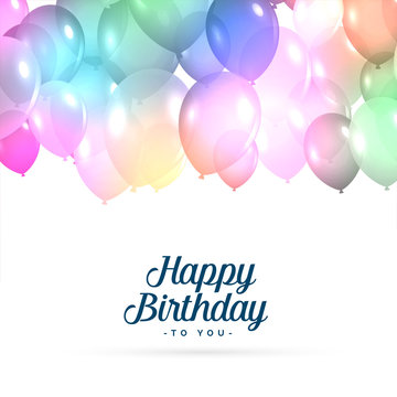 colorful happy birthday balloons background