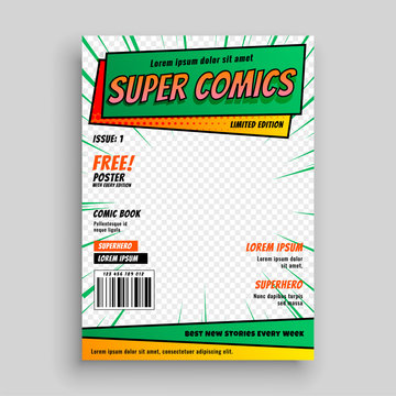 comic book cover layout template