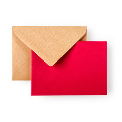 Envelope with red card.