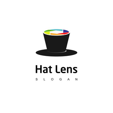 Photographer Logo, Lens Hat Icon