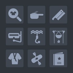 Premium set of fill icons. Such as steel, kayaking, river, sign, meat, casual, tool, lifestyle, fashion, kayak, snorkel, hook, diet, summer, favorite, snorkeling, campfire, food, sport, water, healthy
