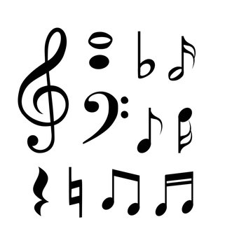 Set of music notes vector