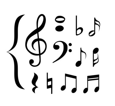Set of music notes vector