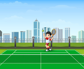 The Boy are playing tennis