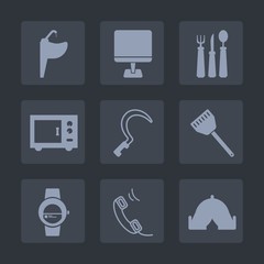 Premium set of fill icons. Such as dinner, camp, phone, faucet, clean, fork, cooking, oven, laptop, food, time, computer, kitchen, tent, machine, spoon, tap, water, technology, equipment, bathroom, pc