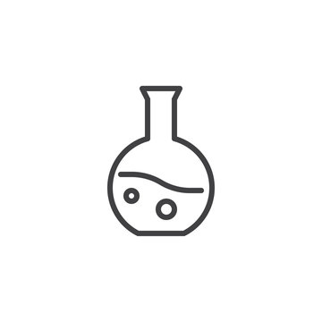 Chemical flask outline icon. linear style sign for mobile concept and web design. Test tube simple line vector icon. Symbol, logo illustration. Pixel perfect vector graphics