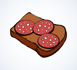 Piece of loaf. Vector drawing